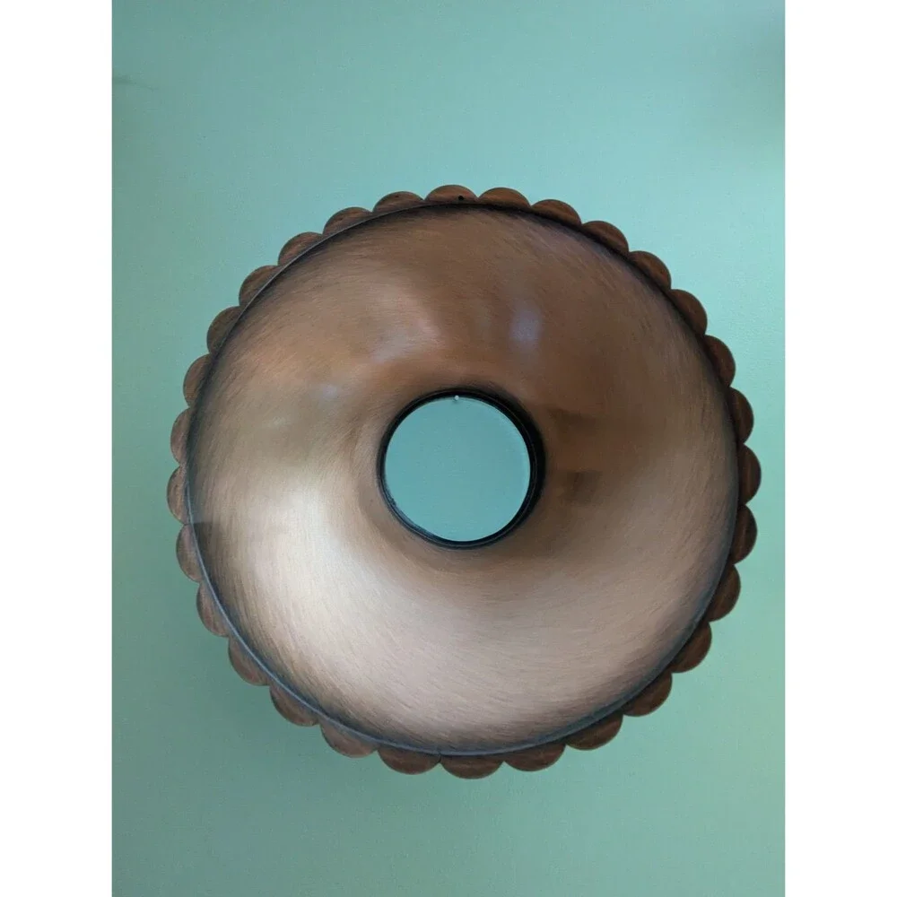 VTG Chandelier Copper Light Shade Pendant Vintage Parts Scalloped Edge MCM